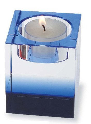 Reed & Barton Crystal Rainbow Votive-Blue