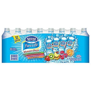 Nestle Pure Life Splash Variety Pack Natural Fruit Flavored Water (32 Half Liter Bottles)