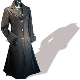 Gothic Mittelalter Damenmantel, Wolle, Baumwollfutter, schwarz, Größen S - XXL