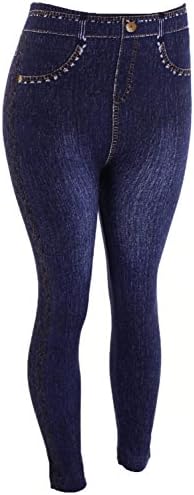 Docele Women's Plus Size Distressed Print Jeggings-Midnight