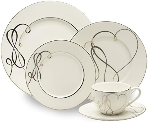 MikasaLove Story 5 Piece Place Setting, Silver