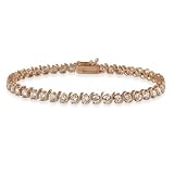 18K Rose Gold over Sterling Silver CZ Tennis Bracelet