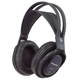 Panasonic RP-WF820EB-K FM Wireless Headphones with 100M Range and Battery Charging Stand