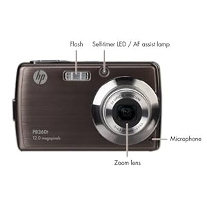 HP PB360 12 MP Digital Camera with 3-Inch Touchscreen LCD  (Bronze)
