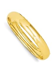 14k Gold 7/16 Oversize High Polished Hinged Bangle Bracelet