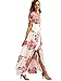 Milumia Women's Vintage Floral Print Split Wrap Maxi Dress X-Large White