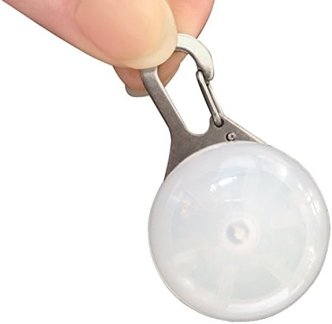 Huggabe - Be Spotted! LED Keychain Light - 1 Pack - White - 2 Flashing Settings - Mini Lightweight Halloween Accessory - Dog Collar Or Leash For Night Walks