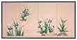Asian Art & D&eacute;cor - 36" x 72" Blue Pond Life Hand painted Chinese Silk Wall Screen