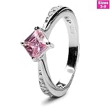 Princess Cut Pink CZ Promise Ring size 6 Emitations
