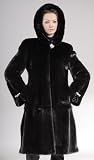 Hooded Blackglama Mink Fur Coat
