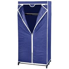 WENKO 4381640100 Kleiderschrank Air mit Ablagefach - atmungsaktives Vlies, 75 x 160 x 50 cm, dunkelblau