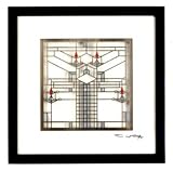 Frank Lloyd Wright Bradley Window Shadowbox Framed Metal Wall Art