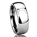 8MM Stainless Steel Wedding Band Ring High Polished Classy Domed Ring (6 to 14) For Unisex Men & Women