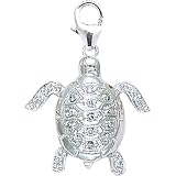 Search : 14K White Gold Diamond Turtle Charm
