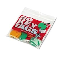 MMF Industries Snap-Hook Key Tags, Plastic, 1.25 Inches Height, Blue/Green/Red/Yellow, 20 per Pack (2018009W47)
