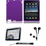 Purple Silk Premium Durable Protective Skin for Apple iPad 2 Tab Tablet 2nd Generation + Includes a High Quality and Durable Anti Glare Screen Protector, will prevent from any scratches and dirt going to your iPad Touch Screen