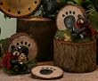 BLACK Bear COASTERS Set 4 In Tray HOME LODGE Decor
