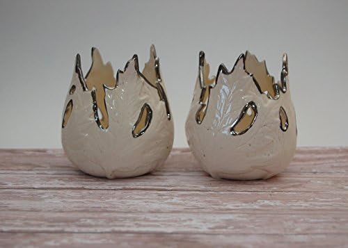 Autumn Leaves Ceramic Votive Candle Holders, Set of 2 Leaf Votive Holders, Ceramic Leaf Candle Holders, Handmade Ceramic Votive Fall Holders