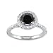 1.75 CT Black & White Diamond Engagement Ring