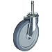 E.R. Wagner Stem Caster, Swivel, Polyolefin Wheel, Plain Bearing, 255 lbs Capacity, 4" Wheel Dia, 1-1/4" Wheel Width, 4-1/2" Mount Height, 1/2"-13 Stem Dia, 1" Stem Height