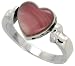 Sterling Silver Heart Ring w/ Pink Mother of Pearl, 3/8 (10mm) wide