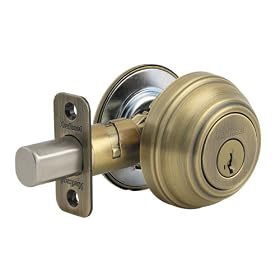 Kwikset 99800-088 Signatures 980 Grade 1 Security Single Cylinder SmartKey Deadbolt, Antique Brass