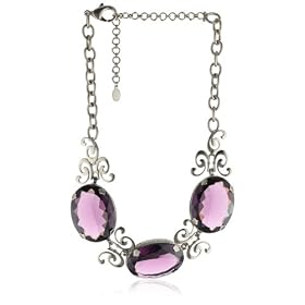 Sorrelli "Violet Eyes" Purple Crystal Bold Scroll  Necklace