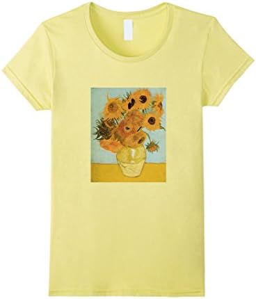 Women's Sunflowers by Vincent Van Gogh Painting T Shirt XL Lemon