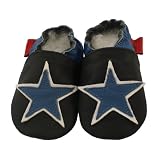 Soft Leather Baby Shoes Blue Star 6-12 Months