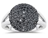 Black Diamond Ring in 10K White Gold
