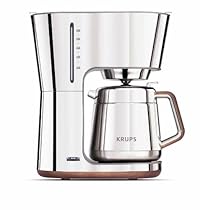 Krups KT600 Silver Art Collection 10 European Cup Thermal Carafe Coffee Maker, Stainless Steel/Chrome