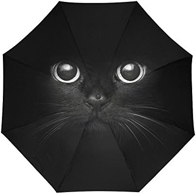 Funny Cat Face Cheap Compact Parasol Umbrella, Folding Travel Umbrella