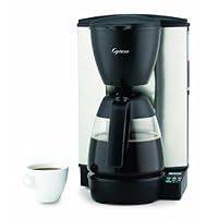 Capresso Programmable Coffeemaker with Glass Carafe, Stainless Steel/Black, 10-Cup