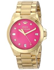 Juicy Couture Womens 1901108 Stella Hot Pink Jewel Toned Dial Watch