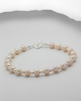 Bracelet En Argent Avec Perles D'Eau Douce - 
