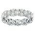 Platinum Prong Set 3-Row All Around Diamond Eternity Wedding Band