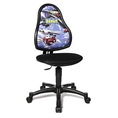 Kinder B�rostuhl / Drehstuhl SCOUT Stoff Motiv Race schwarz