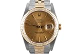 Rolex Mens 2 Tone Datejust Champagne Dial Jubilee Band