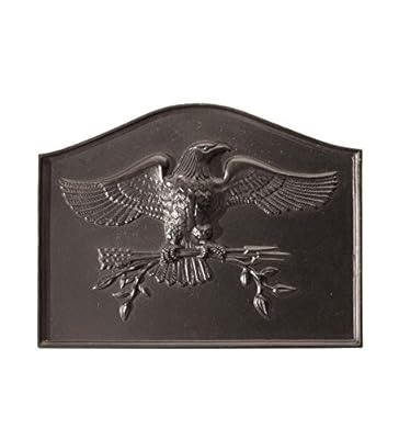 American Eagle Cast Iron Fireplace Fireback In Matte Black Finish