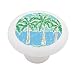 Abstract Palm Trees Decorative High Gloss Ceramic Drawer Knob