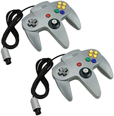2 Grey Long Handle Controller Pad Joystick For Nintendo 64 N64