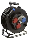 as - Schwabe 10174 CEE-Camping-Sicherheits-Kabeltrommel 285mm&Oslash; 40m H07RN-F 3G1,5 schwarz, IP44 Aussenbereich