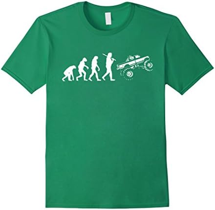 Men's Evolution of Monster Truck Driver T-Shirt 3XL Kelly Green