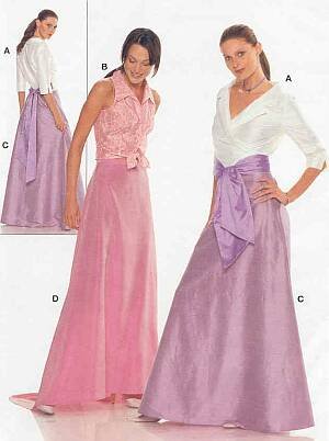 Schnittmuster Burda 8468 Bluse und Rock Gr. 34-46