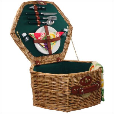 Sutherland Baskets Hexcited Picnic Basket in Hunter Green Lining SP224