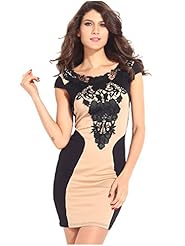 Sexy Summer Lace Round Neck Polyester  Dress