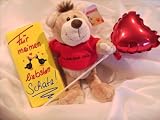 Eigenschaften Verkauf durch luftballonwelt / #28-Geschenkset Ich hab dich lieb Teddy + Schokolade Für meinen liebsten Schatz + Folienherzballon