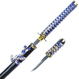Whetstone Cutlery Katana With Hidden Tanto Sword with Gold wooden scabbard