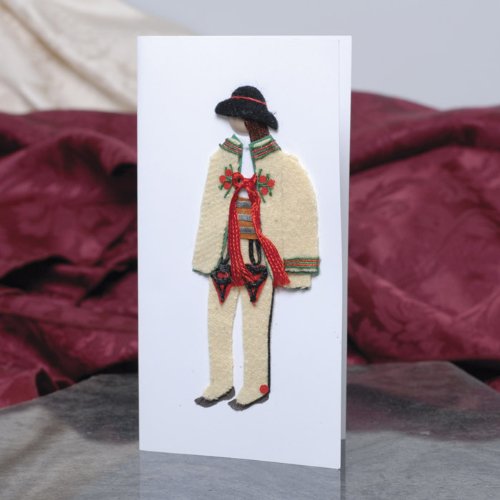 Polish Cloth Figure Greeting Card - Gorale, Male
