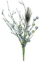 17" Regal Peacock Feather Mica Glitter Christmas Spray